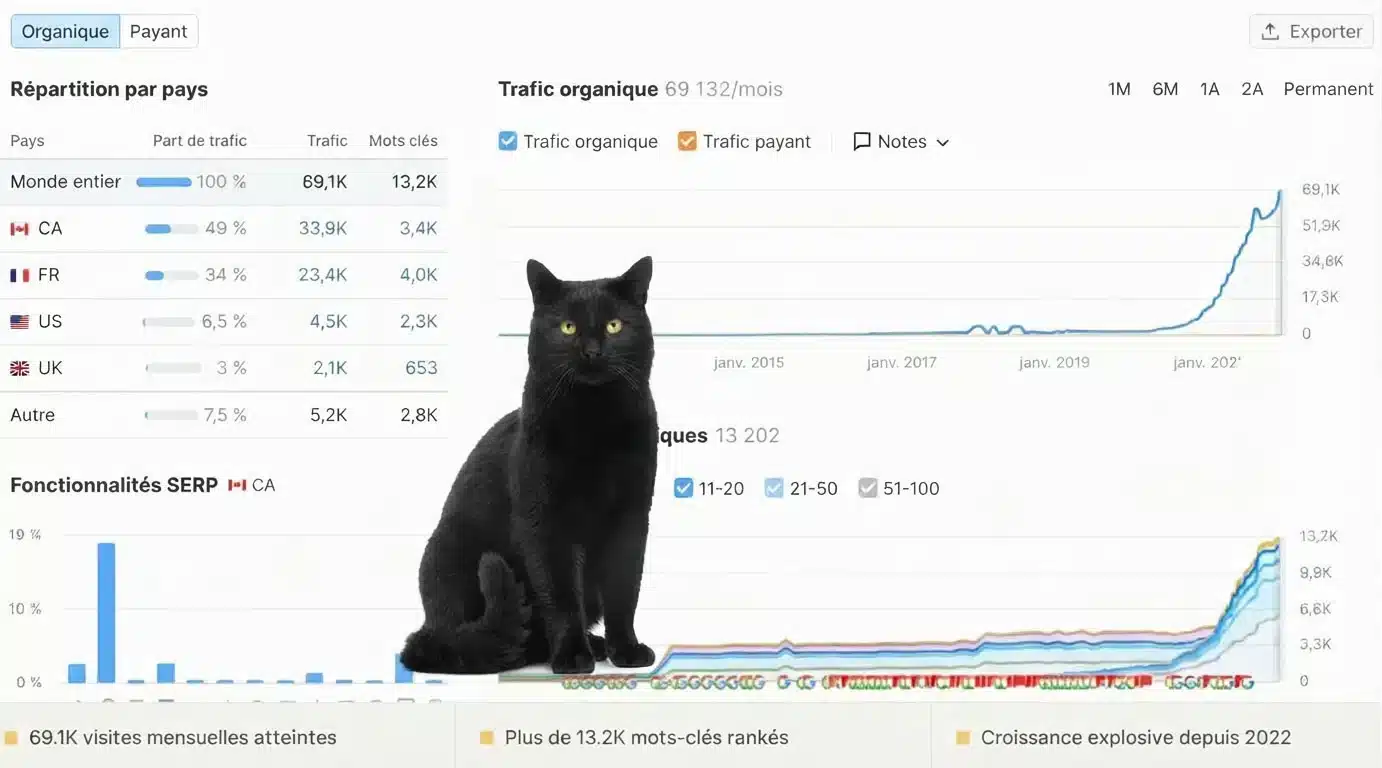 Résultats croissance SEO AEO par agence Montréalaise appliquée aux PME québecoises
